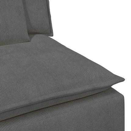 modulsofa med fodskammel og hynder mørkegrå