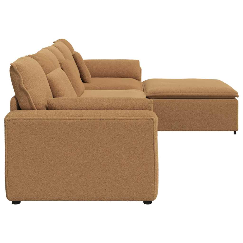 modulsofa med fodskammel og hynder beige