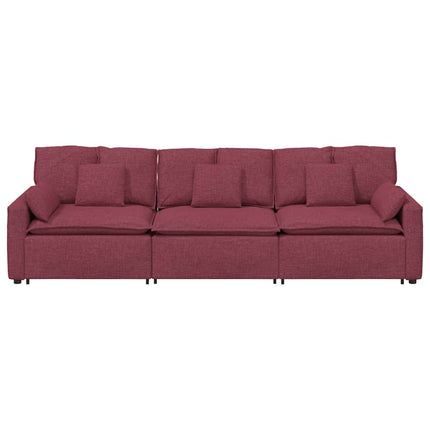 modulsofa med hynder vinrød