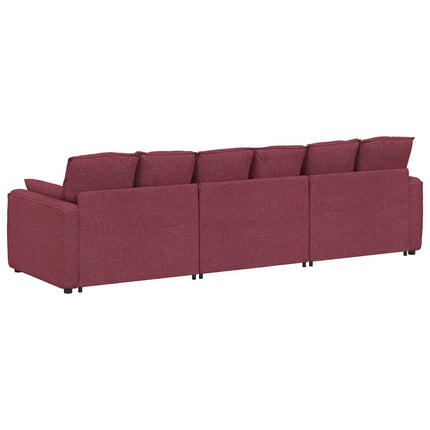 modulsofa med hynder vinrød