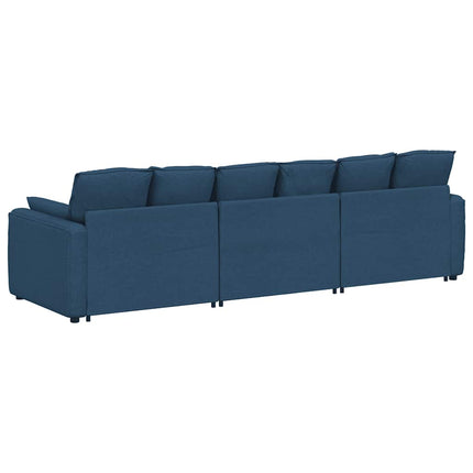 modulsofa med hynder blå