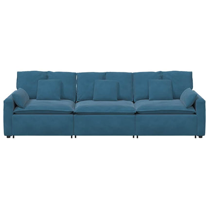 modulsofa med hynder blå