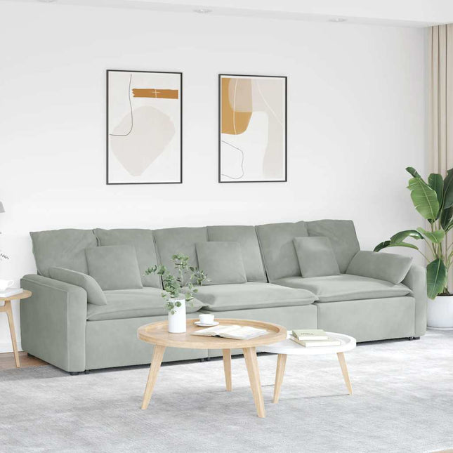 modulsofa med hynder lysegrå