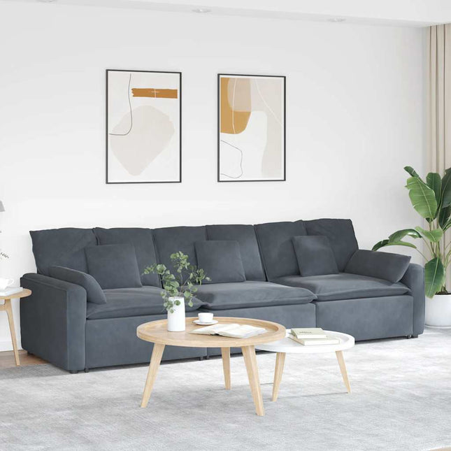 modulsofa med hynder mørkegrå