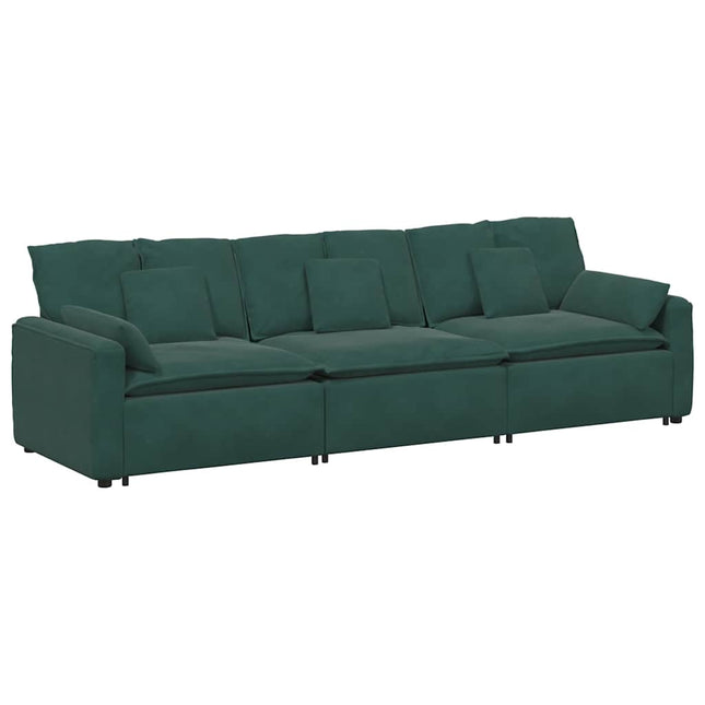 modulsofa med hynder mørkegrøn
