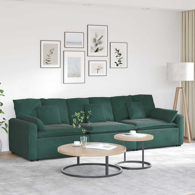 modulsofa med hynder mørkegrøn