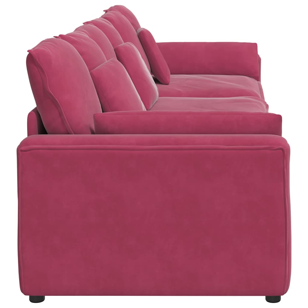 modulsofa med hynder vinrød