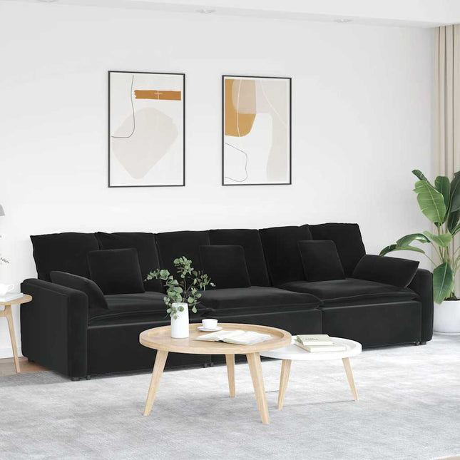 modulsofa med hynder sort