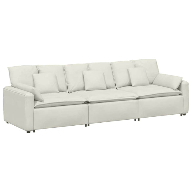 modulsofa med hynder cremefarvet
