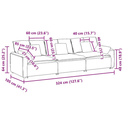 modulsofa med hynder mørkegrå