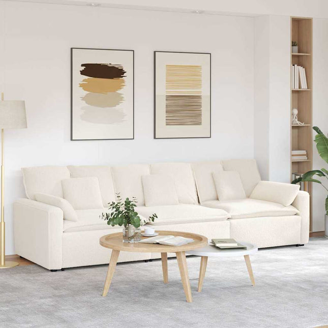 modulsofa med hynder cremefarvet