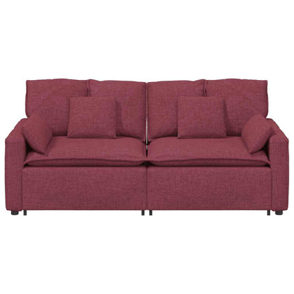 modulsofa med hynder vinrød