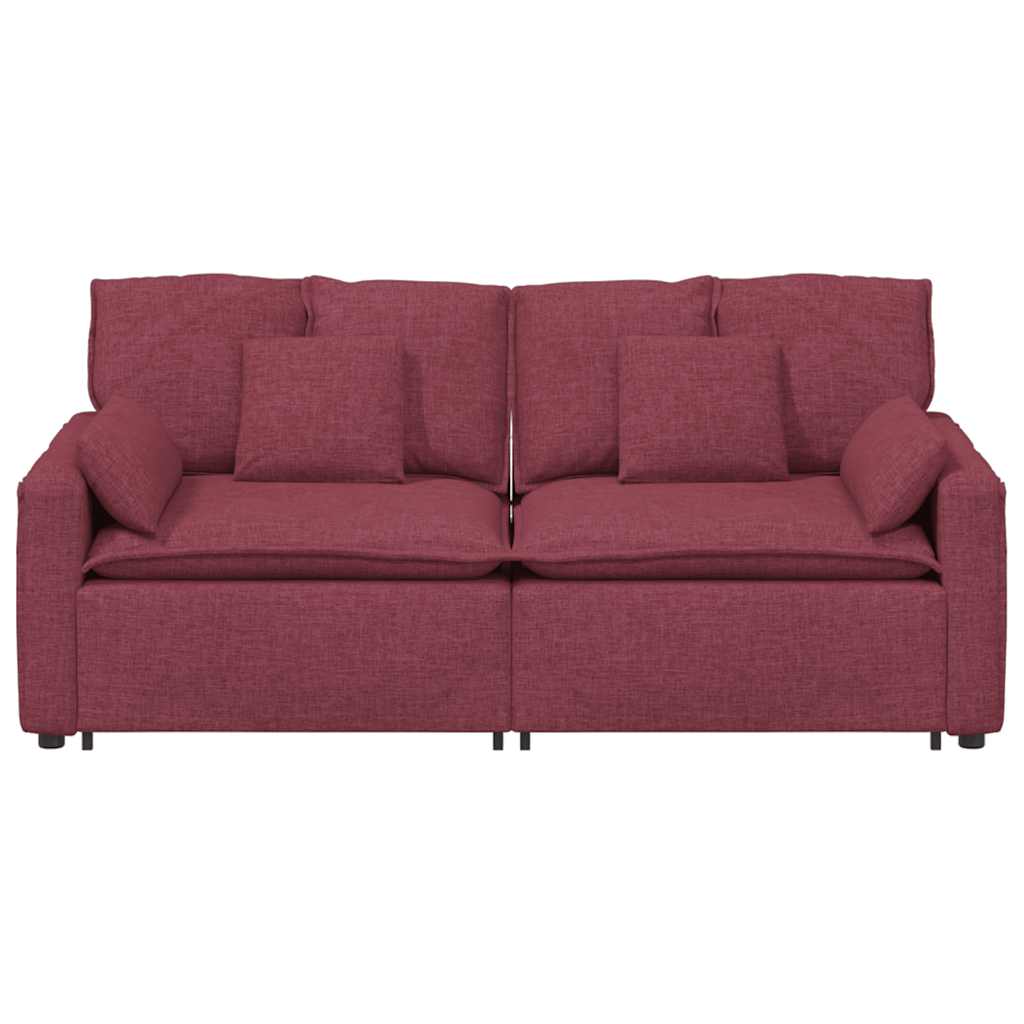 modulsofa med hynder vinrød