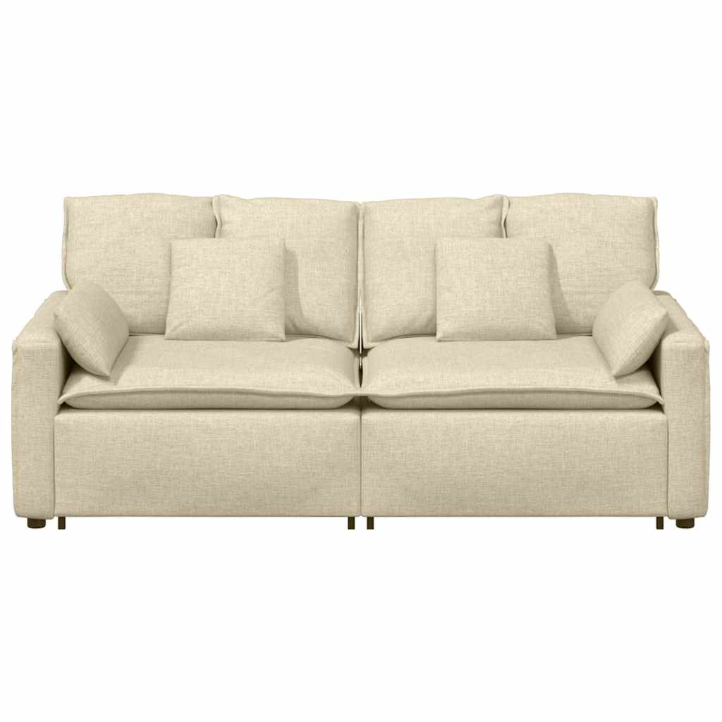 modulsofa med hynder cremefarvet