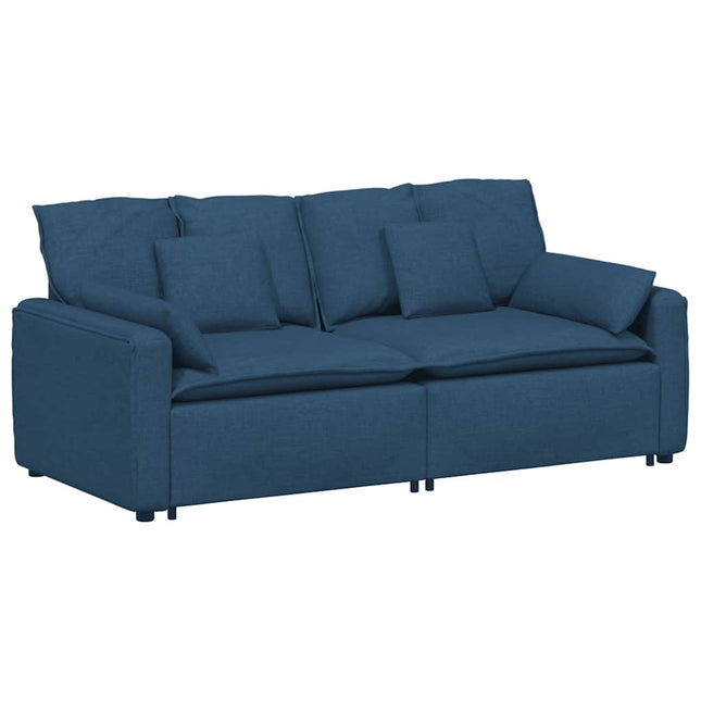 modulsofa med hynder blå