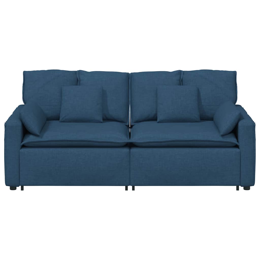 modulsofa med hynder blå