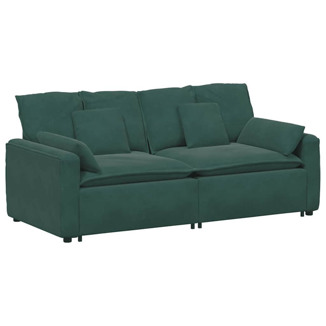 modulsofa med hynder mørkegrøn