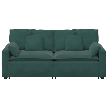 modulsofa med hynder mørkegrøn