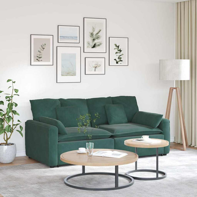 modulsofa med hynder mørkegrøn