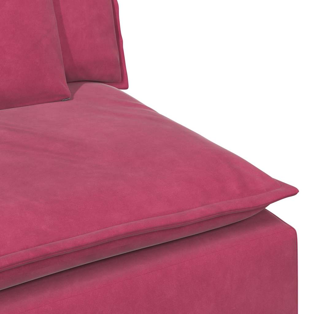 modulsofa med hynder vinrød