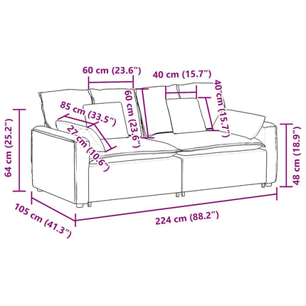 modulsofa med hynder gul