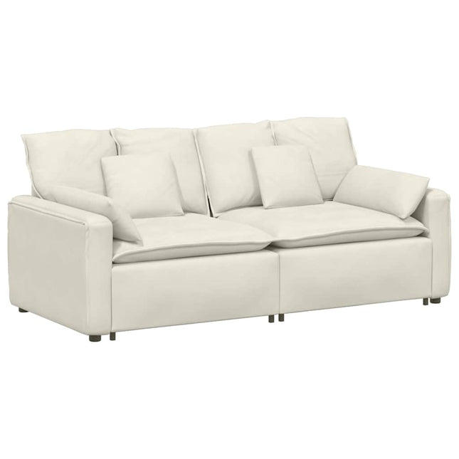 modulsofa med hynder cremefarvet
