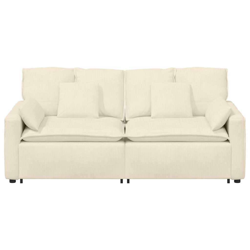 modulsofa med hynder cremefarvet