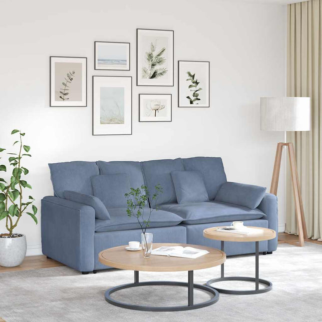 modulsofa med hynder blå
