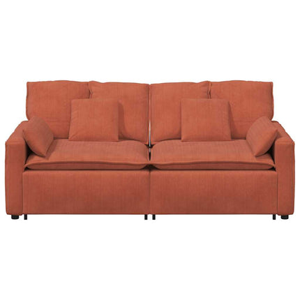 modulsofa med hynder rød orange