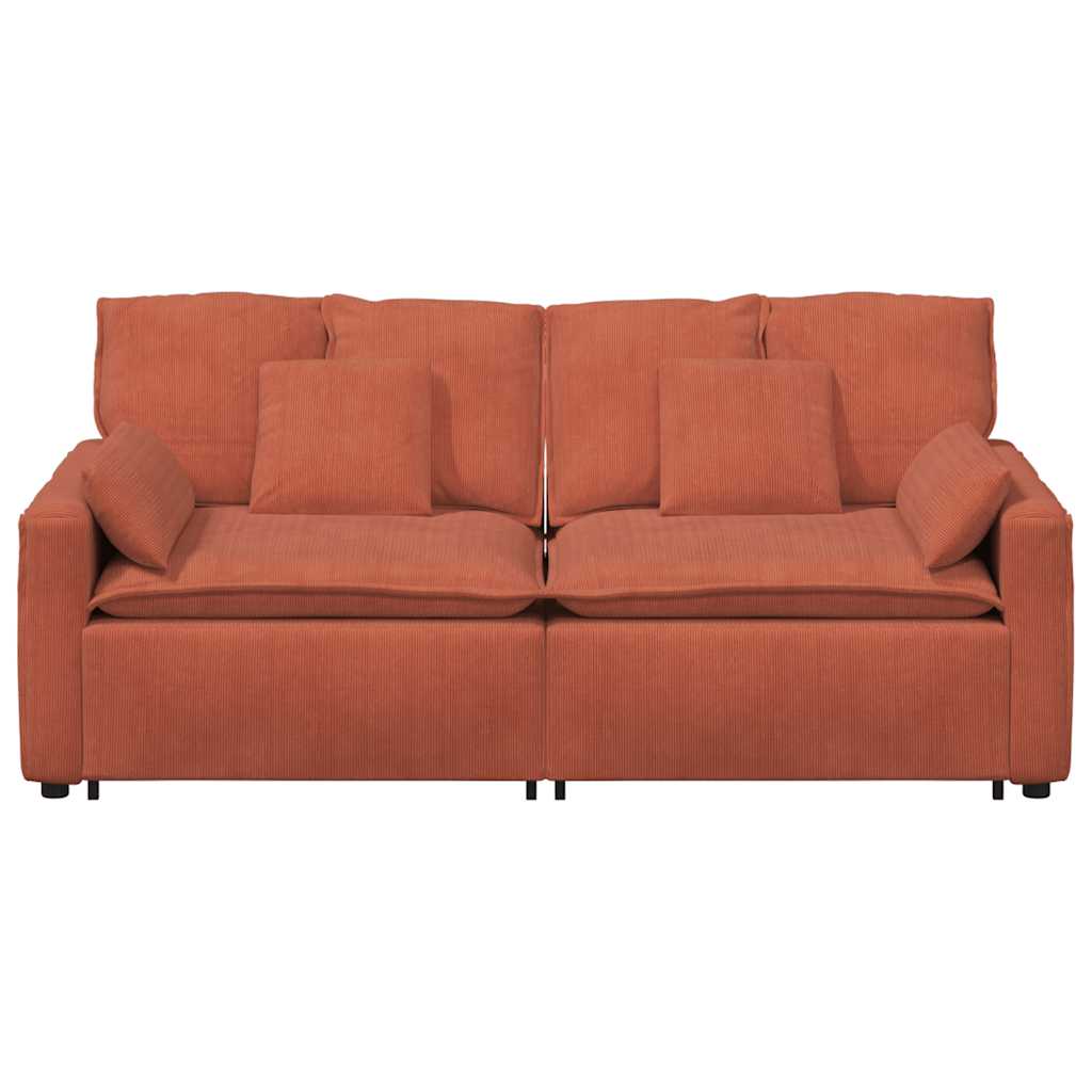 modulsofa med hynder rød orange