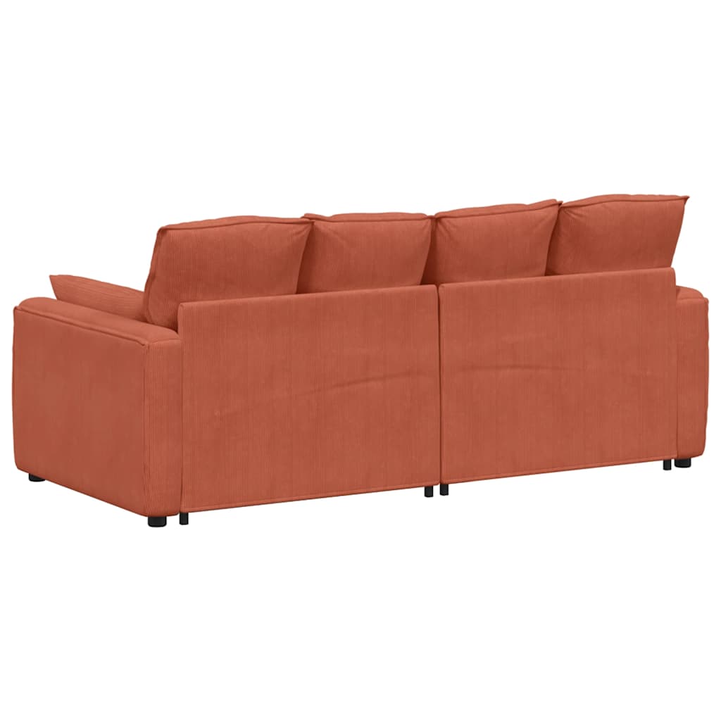 modulsofa med hynder rød orange