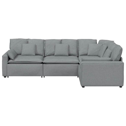modulsofa med hynder stof lysegrå