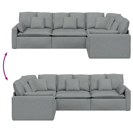 modulsofa med hynder stof lysegrå