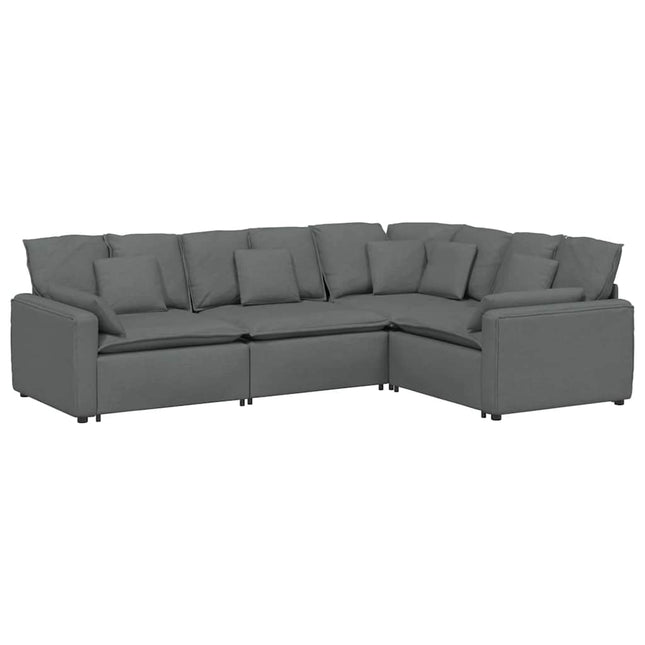 modulsofa med hynder stof mørkegrå