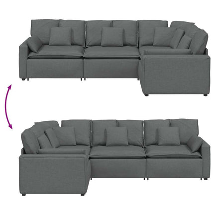 modulsofa med hynder stof mørkegrå