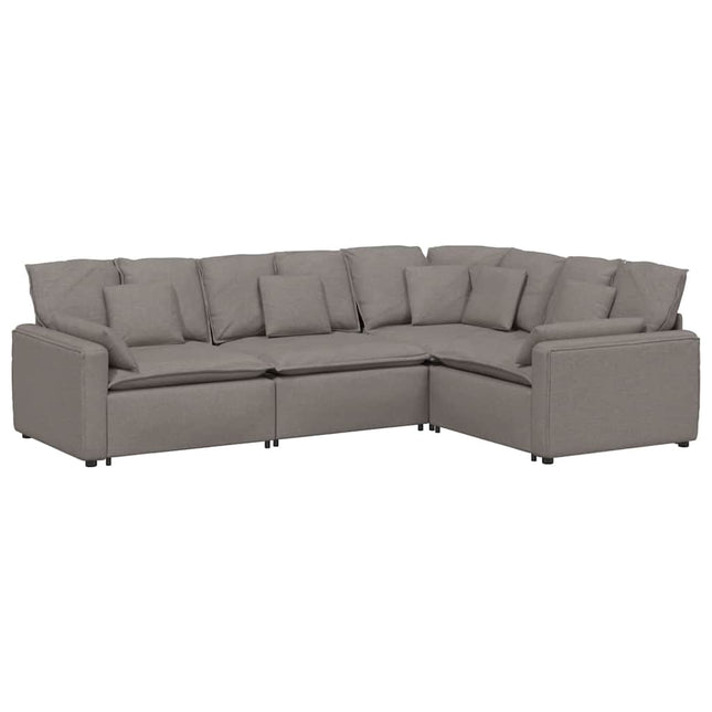 modulsofa med hynder stof gråbrun