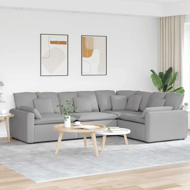 modulsofa med hynder stof skygrå
