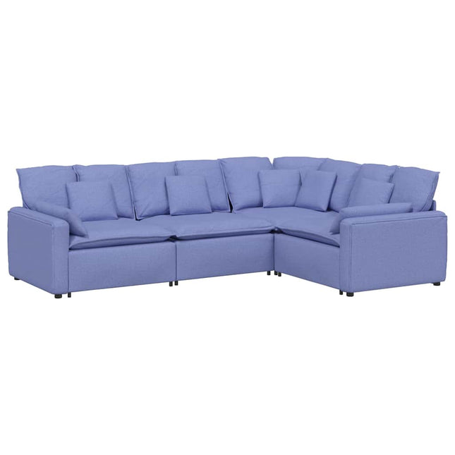 modulsofa med hynder stof jeansblå