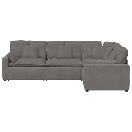 modulsofa med hynder fløjlsstof lysegrå
