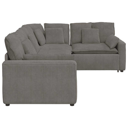 modulsofa med hynder fløjlsstof lysegrå