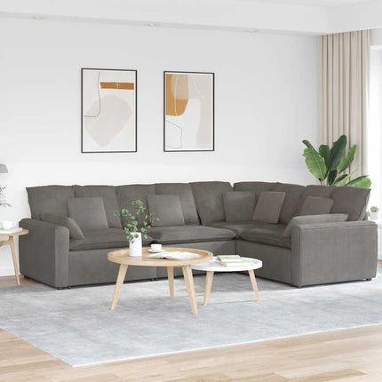 modulsofa med hynder fløjlsstof lysegrå