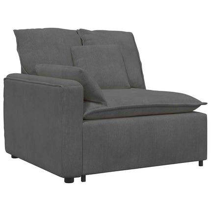 modulsofa med hynder fløjlsstof mørkegrå