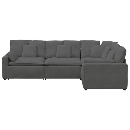 modulsofa med hynder fløjlsstof mørkegrå
