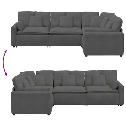 modulsofa med hynder fløjlsstof mørkegrå