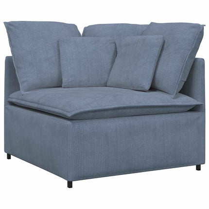 modulsofa med hynder fløjlsstof blå