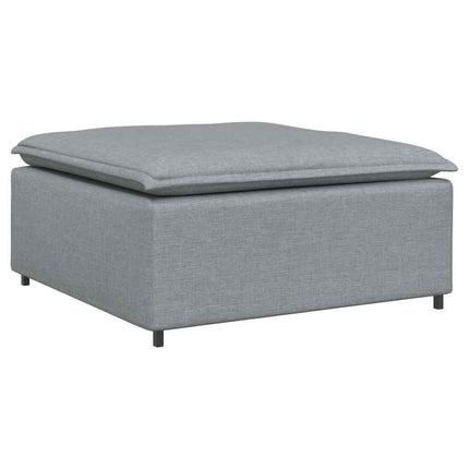 modulsofa med fodskammel og hynder stof lysegrå