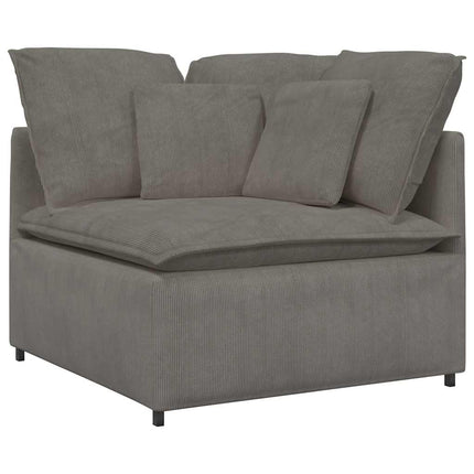modulsofa med fodskammel og hynder føjlsstof lysegrå