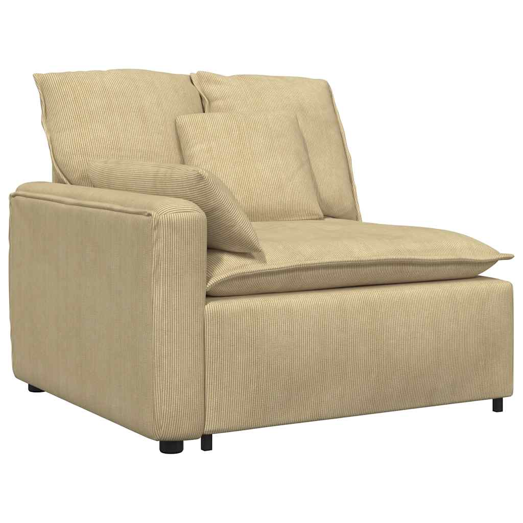 modulsofa med fodskammel og hynder fløjlsstof grågrøn