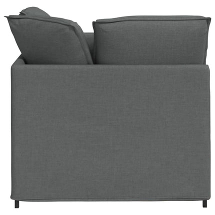 modulsofa med fodskammel og hynder stof mørkegrå