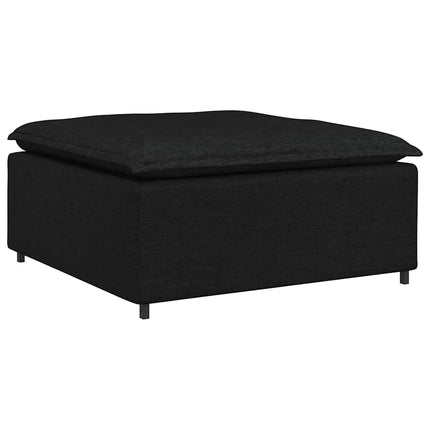 modulsofa med fodskammel og hynder stof sort